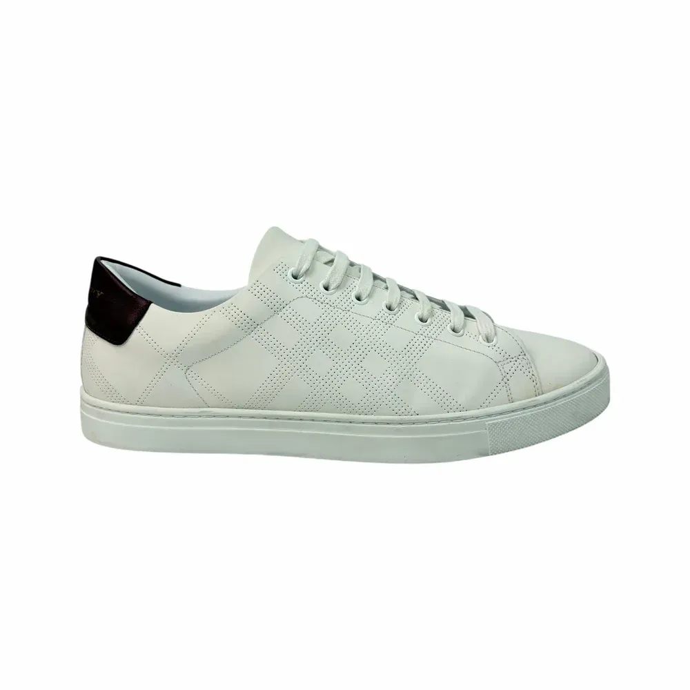 Burberry Westford Perforated Check Leather Sneakers