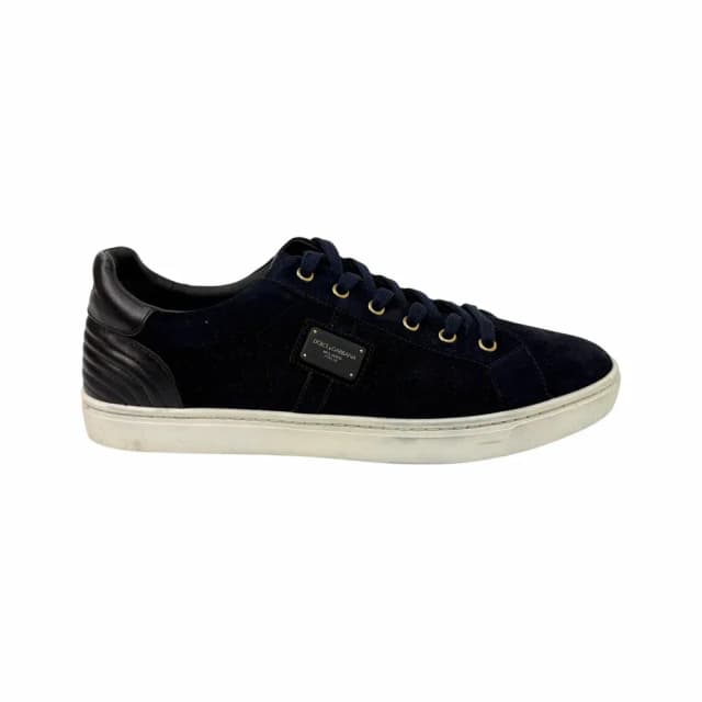Dolce & Gabbana Logo Plaque Suede Low Top Sneakers