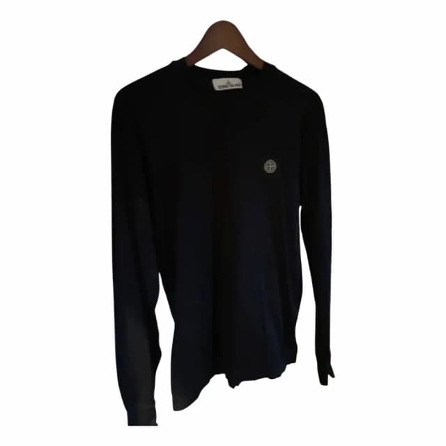 Stone Island Logo Cotton Compass Patch Long Sleeve T-shirt