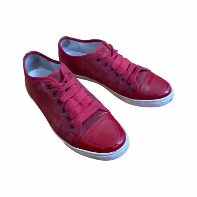 Lanvin DBB1 Low-Top Suede Grosgrain Trim Sneakers