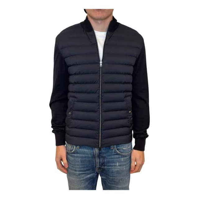 Herno Wool & Cashmere Blend Padded Zip-Up Cardigan