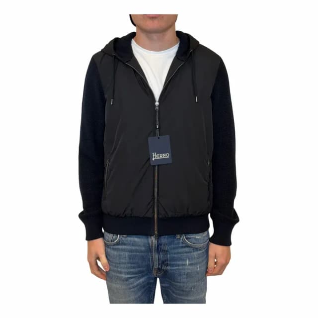 Herno Hooded Zip-Up Hybrid Jacket