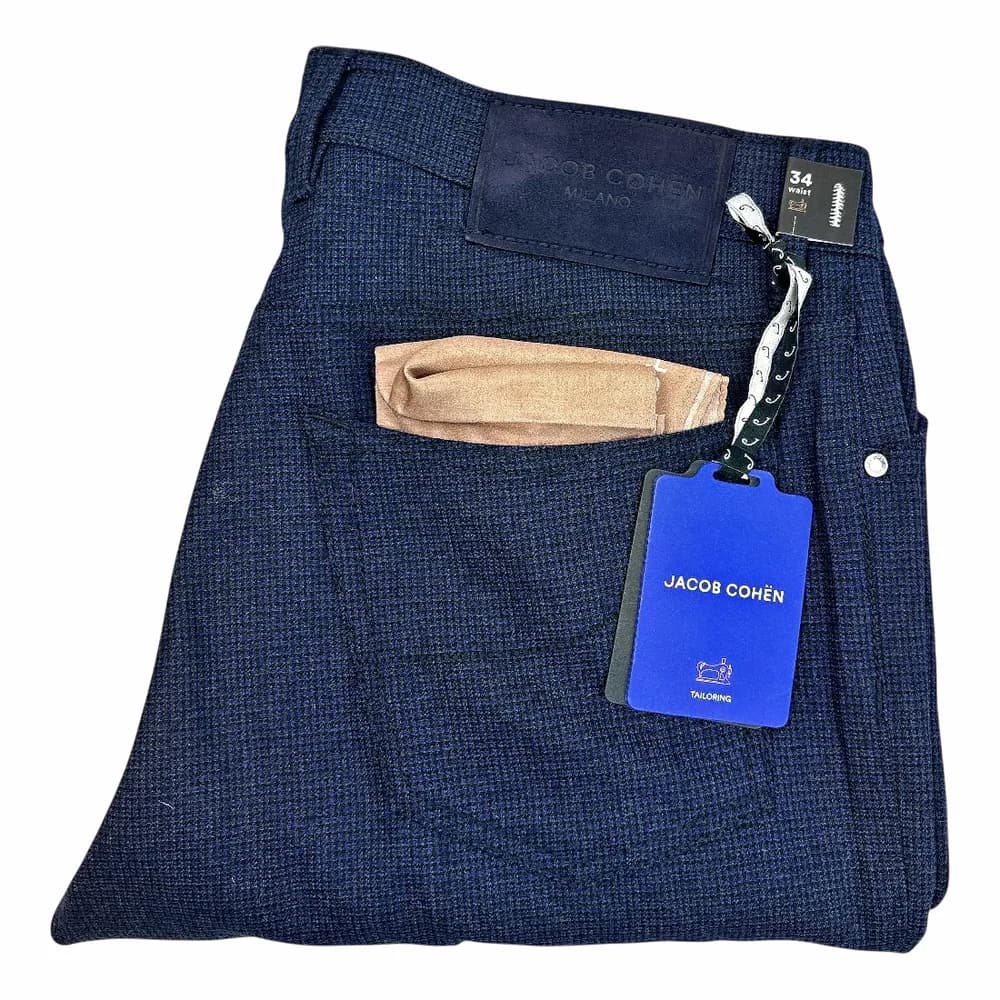 JACOB COHEN Bard Houndstooth 5 Pocket Flannel Pants