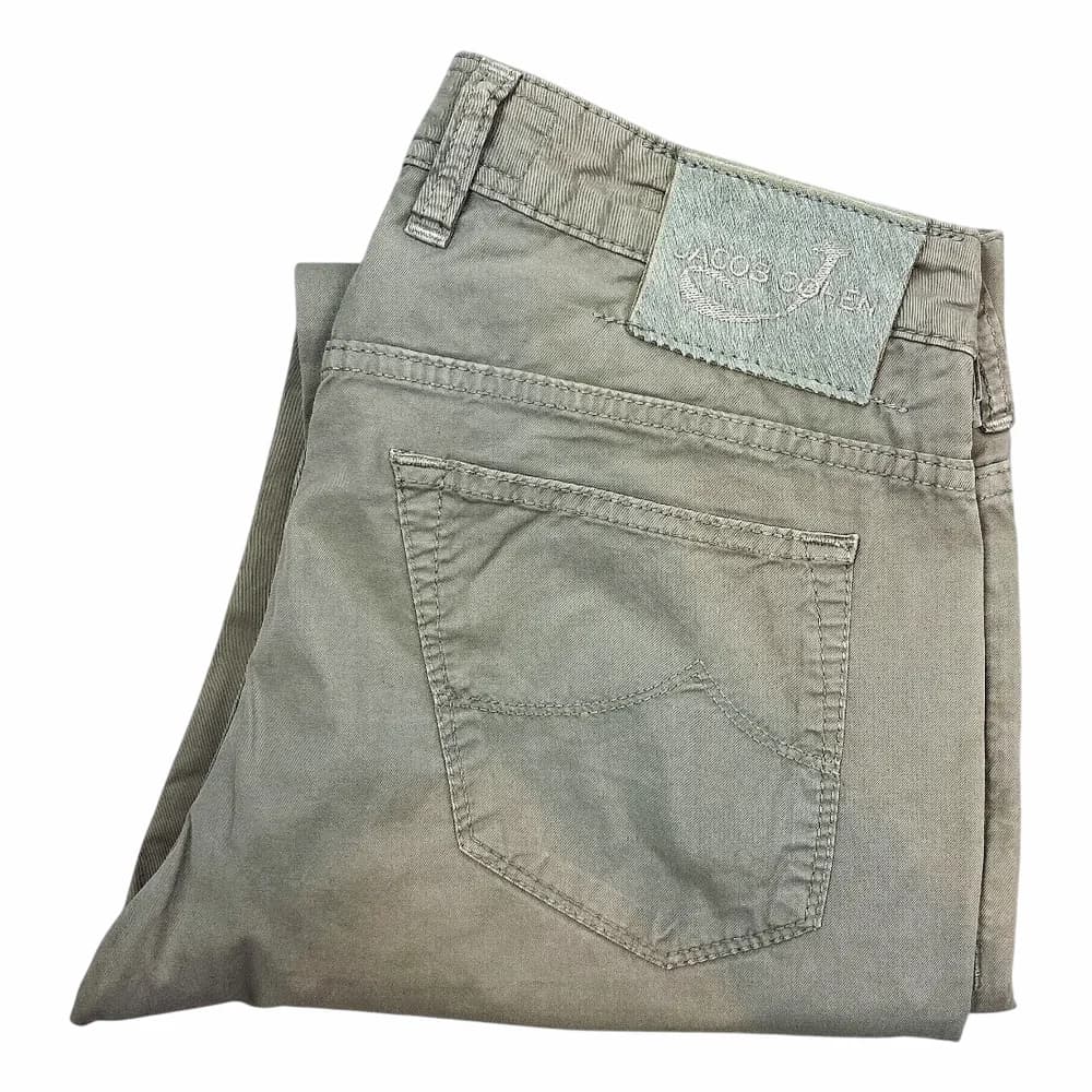 JACOB COHEN Bard Garment Dyed Gabardine Trousers