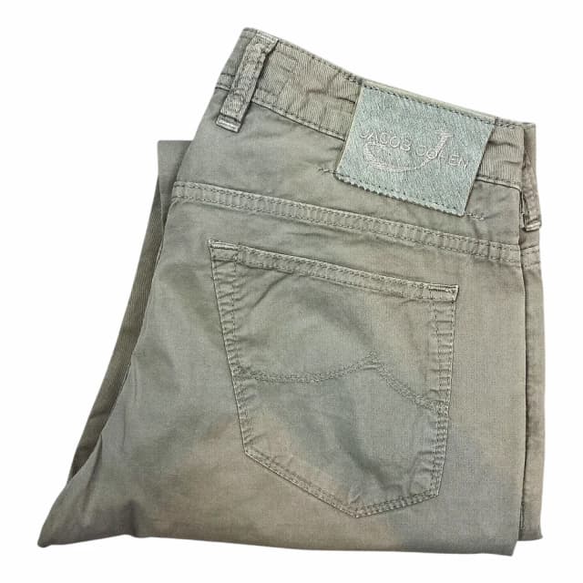 JACOB COHEN Bard Garment Dyed Gabardine Trousers