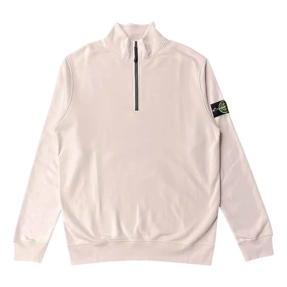 STONE ISLAND Garment Dyed Organic Cotton Fleece Half-Zip Sweatshirt
