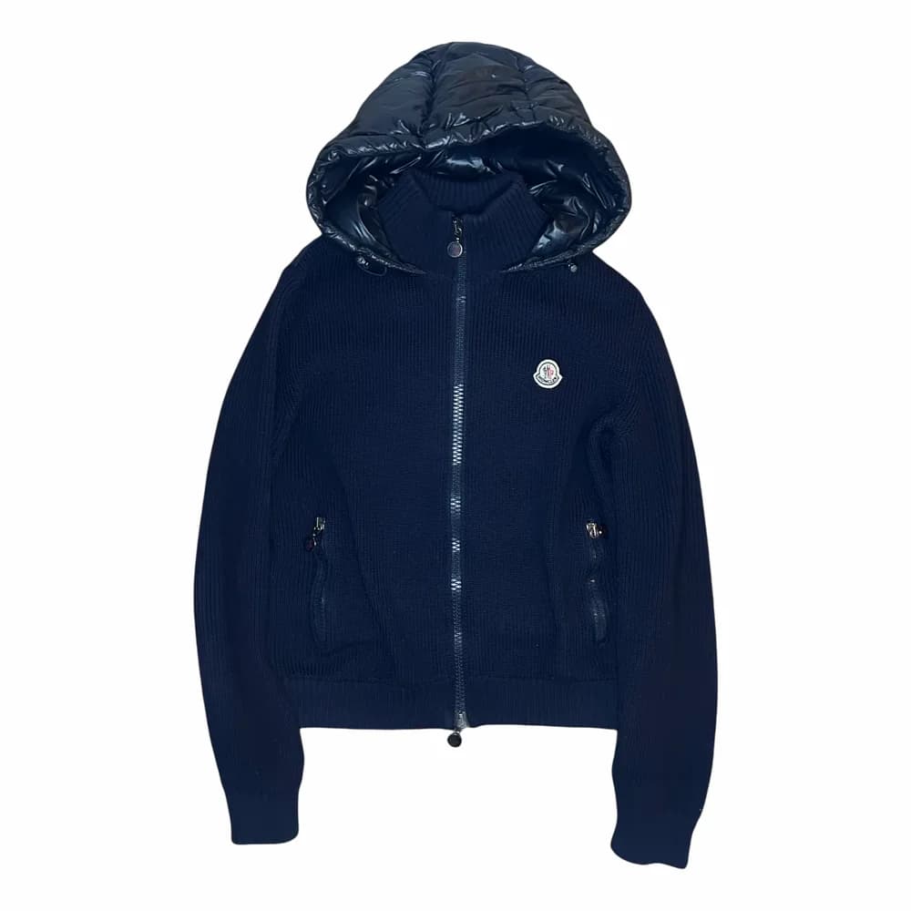 MONCLER Hooded Down Tricot Cardigan