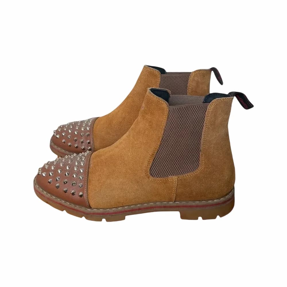 CHRISTIAN LOUBOUTIN Melon Spiked Chelsea Boots