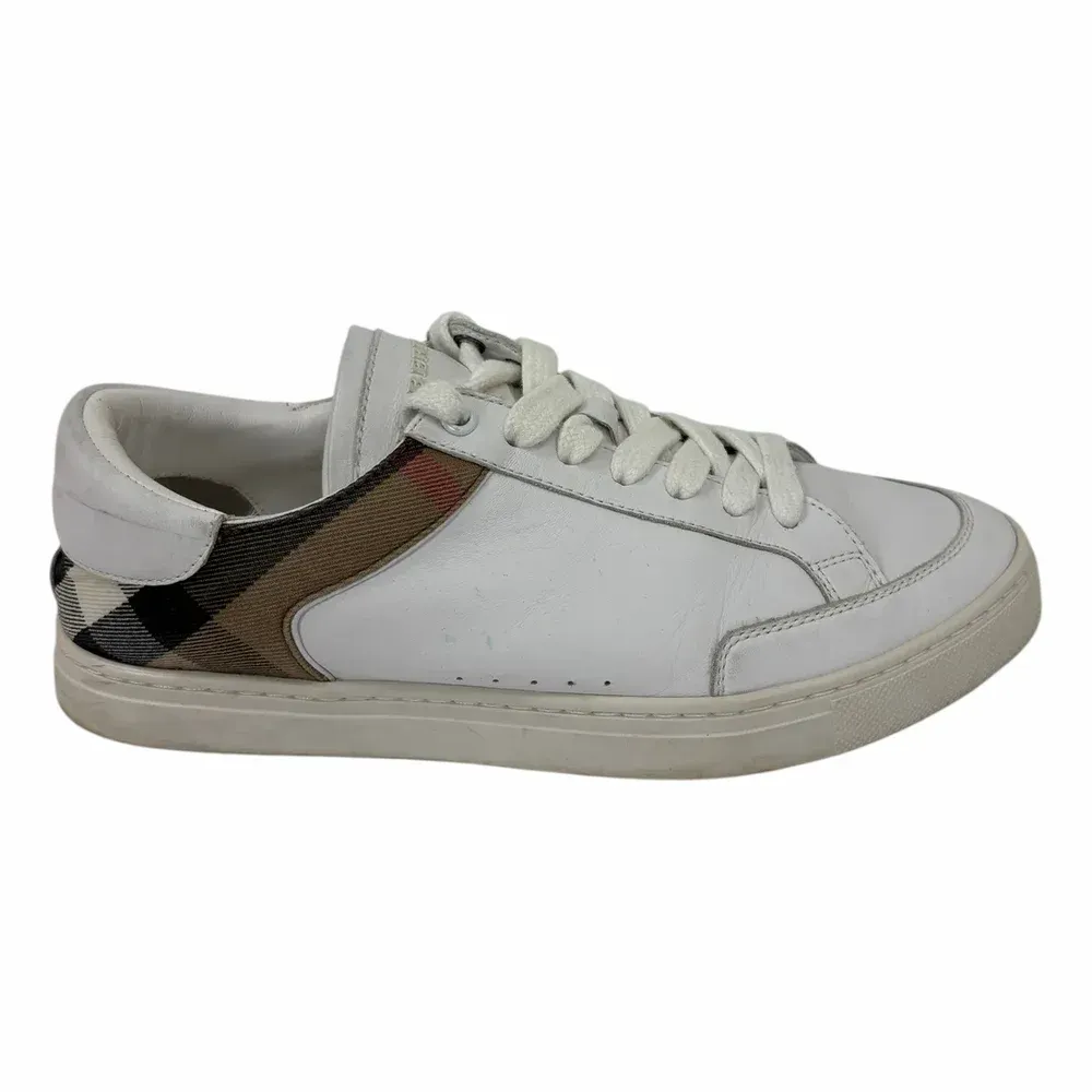 BURBERRY Vintage Check Panel Leather Sneakers