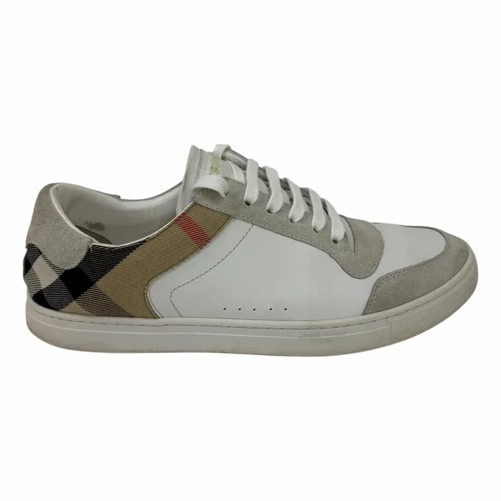 BURBERRY Vintage Check Panel Leather Sneakers