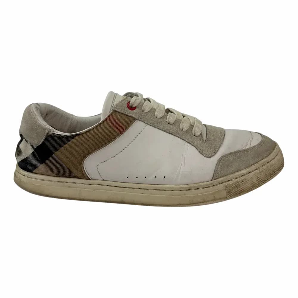 BURBERRY Vintage Check Panel Leather Sneakers
