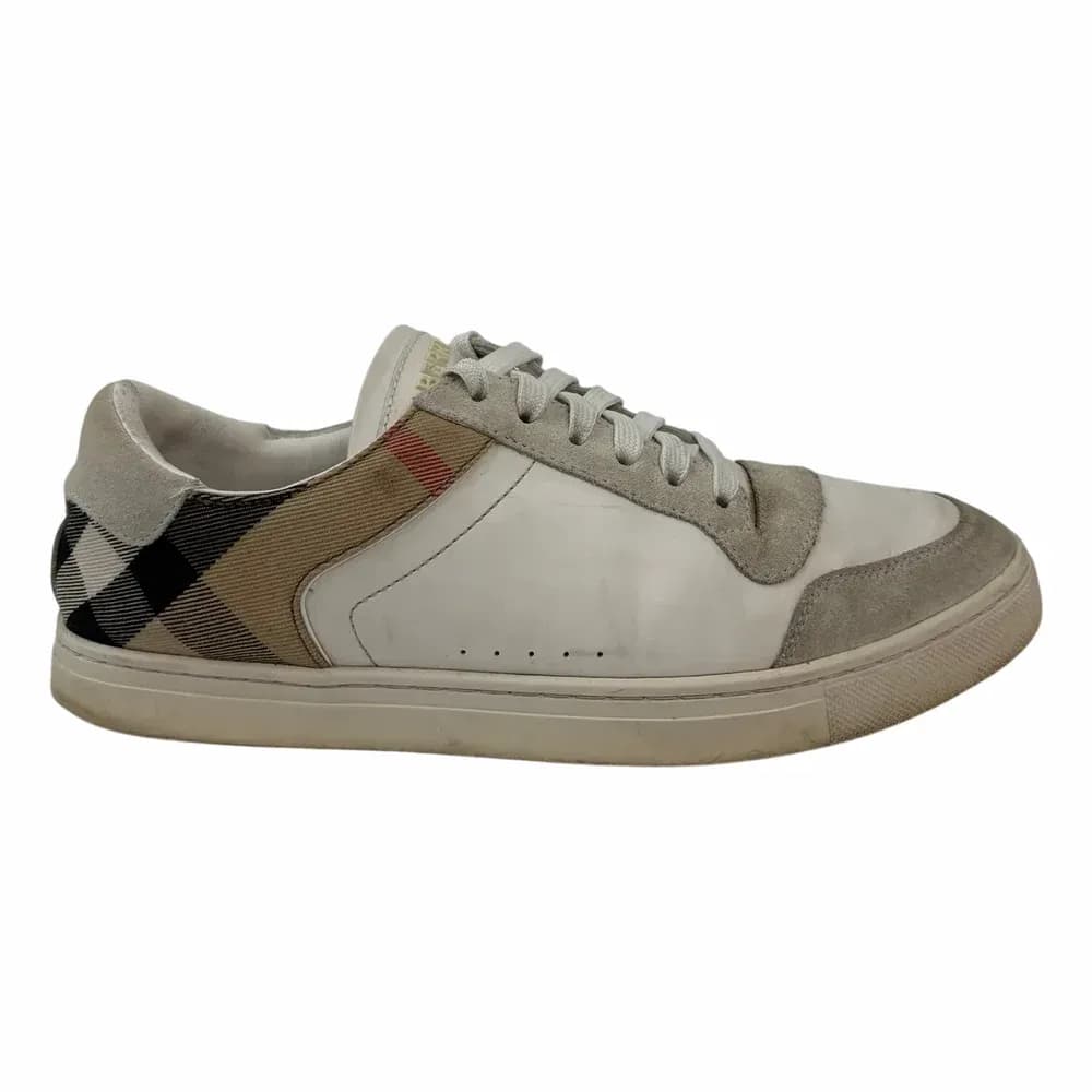 BURBERRY Vintage Check Cotton and Leather Sneaker