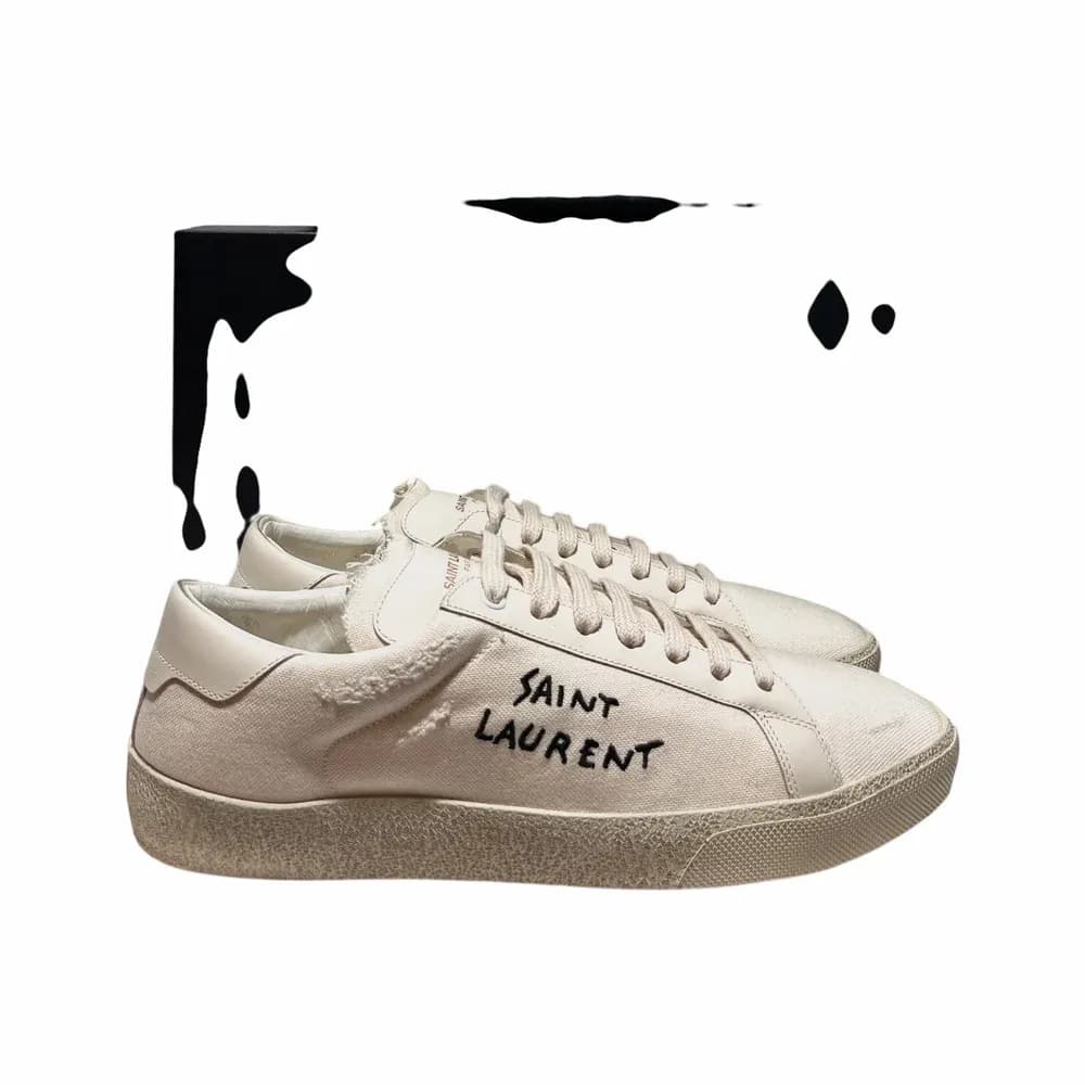 Saint Laurent Court Classic SL/06 Embroidered Canvas Sneakers