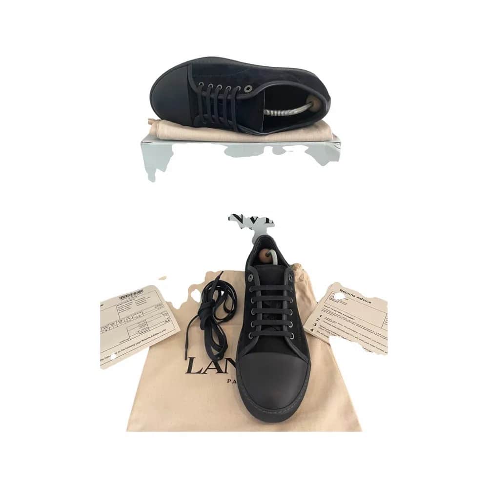 Lanvin DBB1 Suede and Patent Cap Toe Sneaker