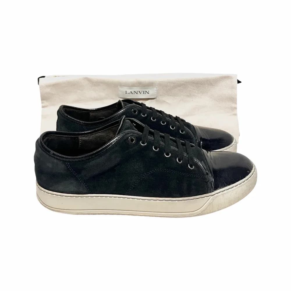 Lanvin DBB1 Suede and Patent Cap Toe Sneaker
