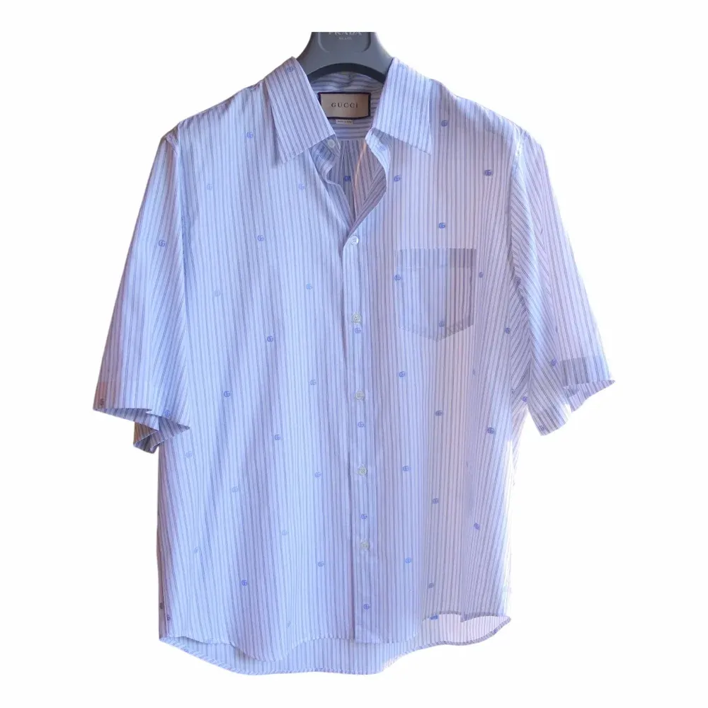 Gucci 699128 Zaiuo Striped Short-Sleeve Shirt
