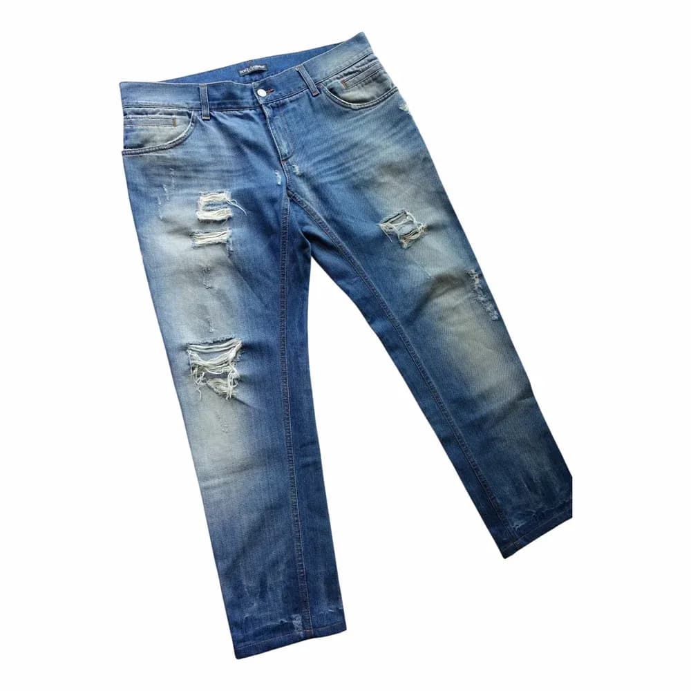 Dolce & Gabbana Tapered Fit Distressed Jeans