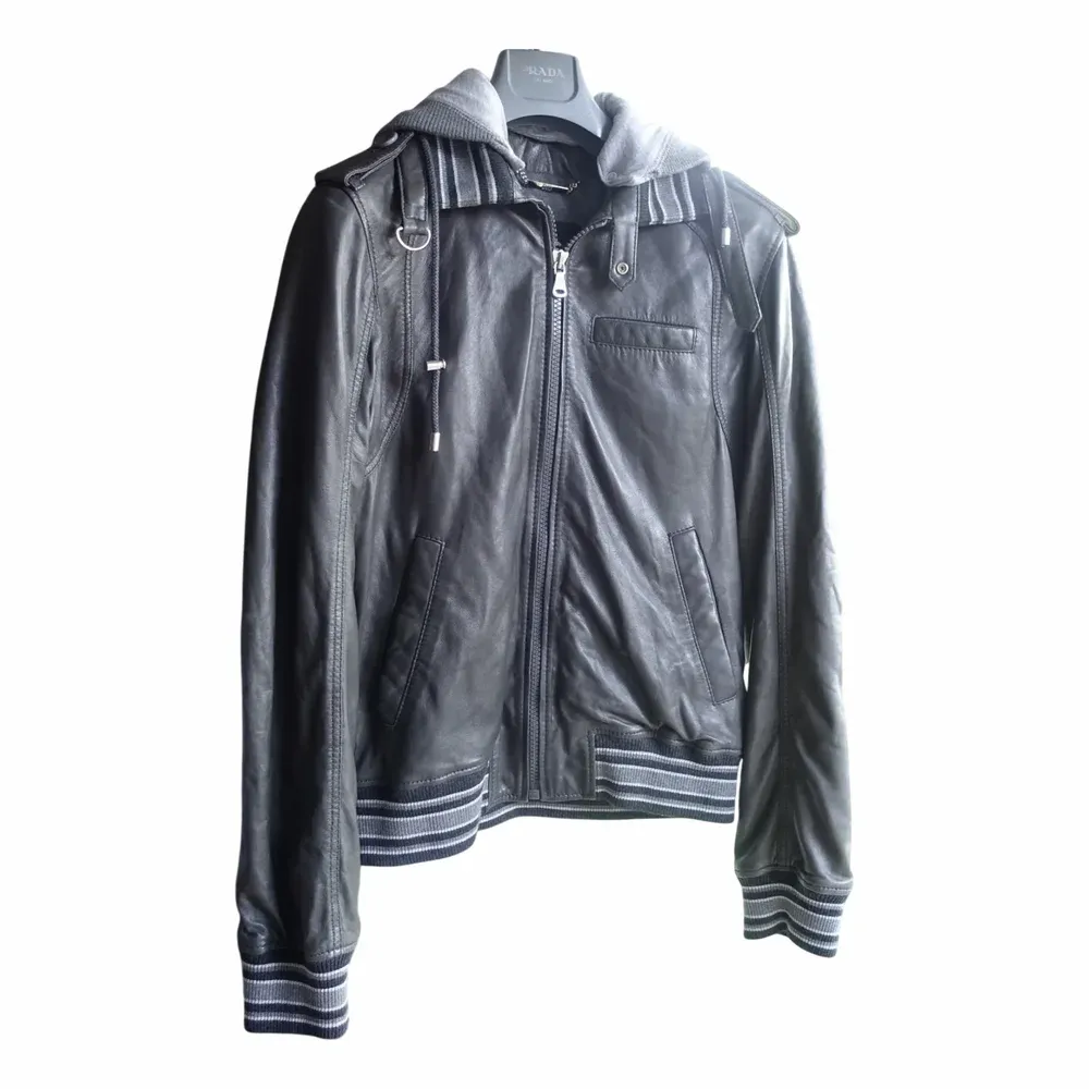 Dolce & Gabbana Lambskin Hooded Leather Jacket