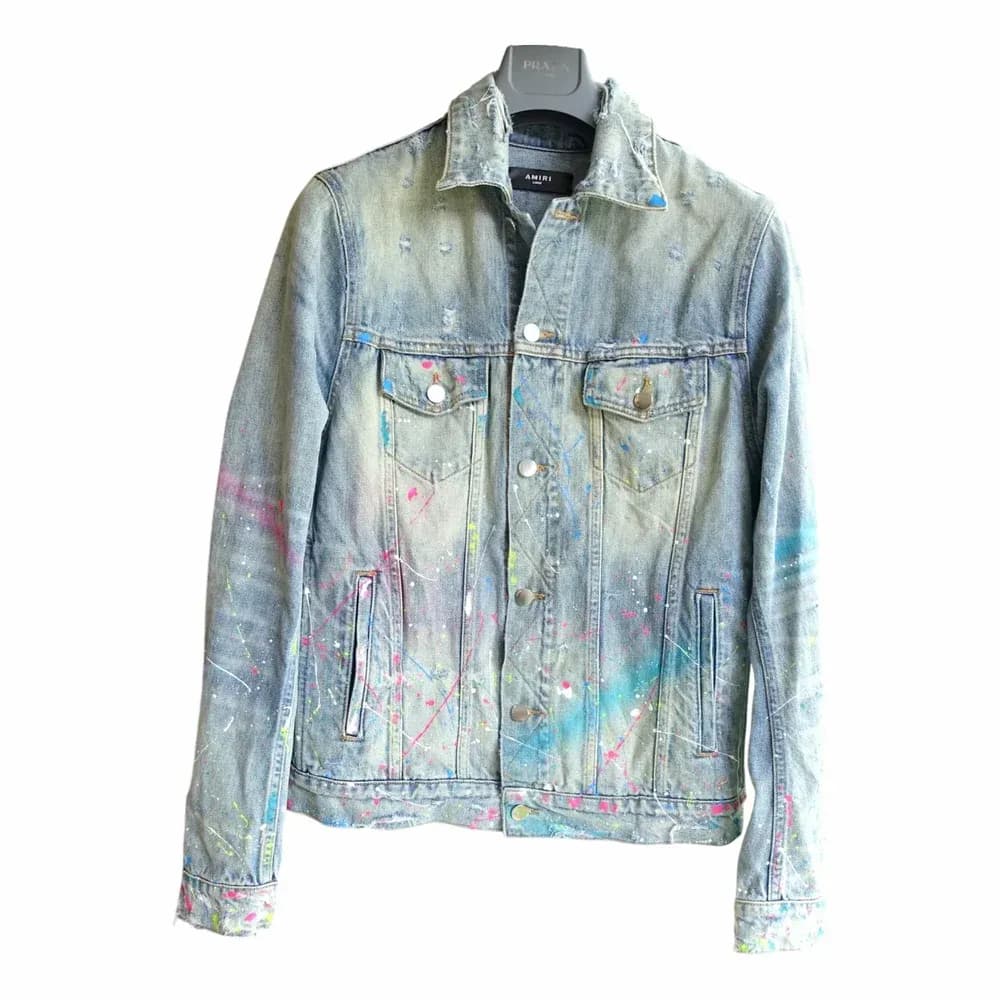 AMIRI Paint-Splattered Distressed Denim Jacket