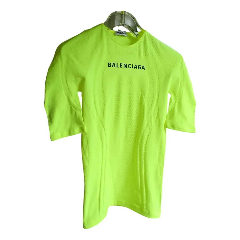 Balenciaga Athletic Logo Print Mesh Top