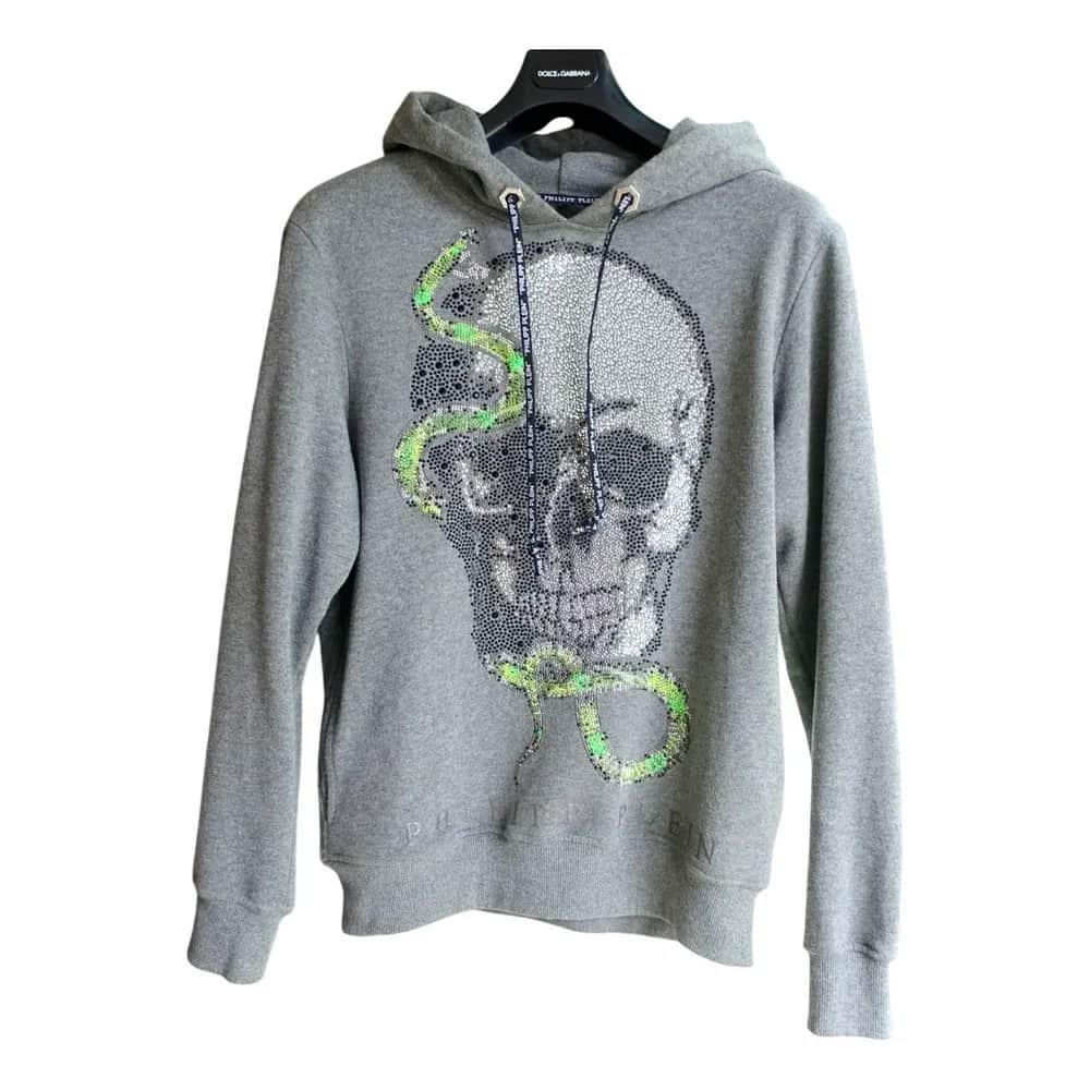 Philipp Plein Skull Rhinestone Hoodie Sweatshirt