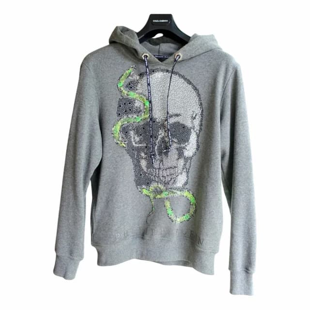 Philipp Plein Skull Rhinestone Hoodie Sweatshirt