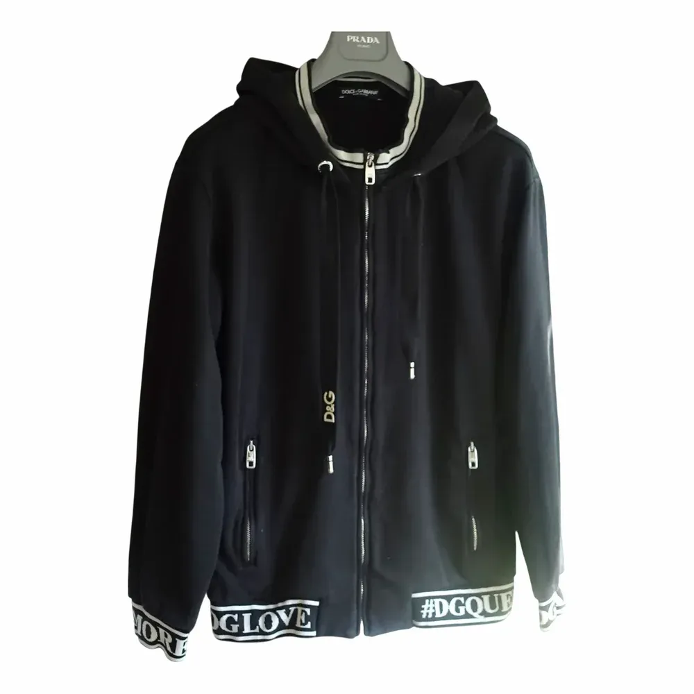 Dolce & Gabbana Logo-Trim Cotton Zip-Up Hoodie