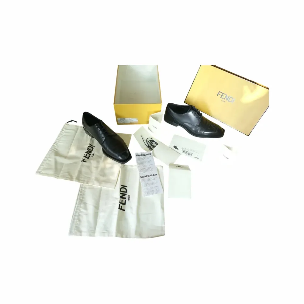 Fendi FF Motif Detailed Lace Up Derby