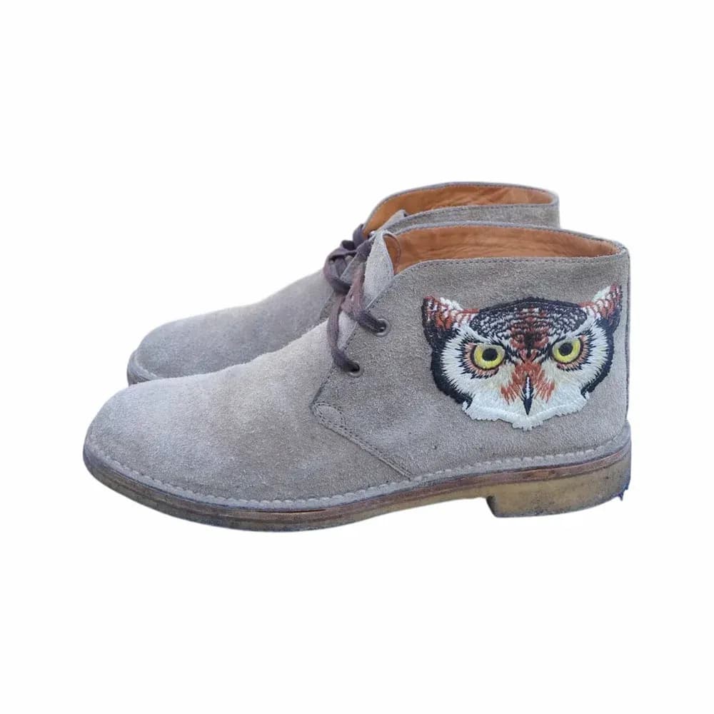 Gucci Moreau Embroidered Owl & UFO Chukka Boots