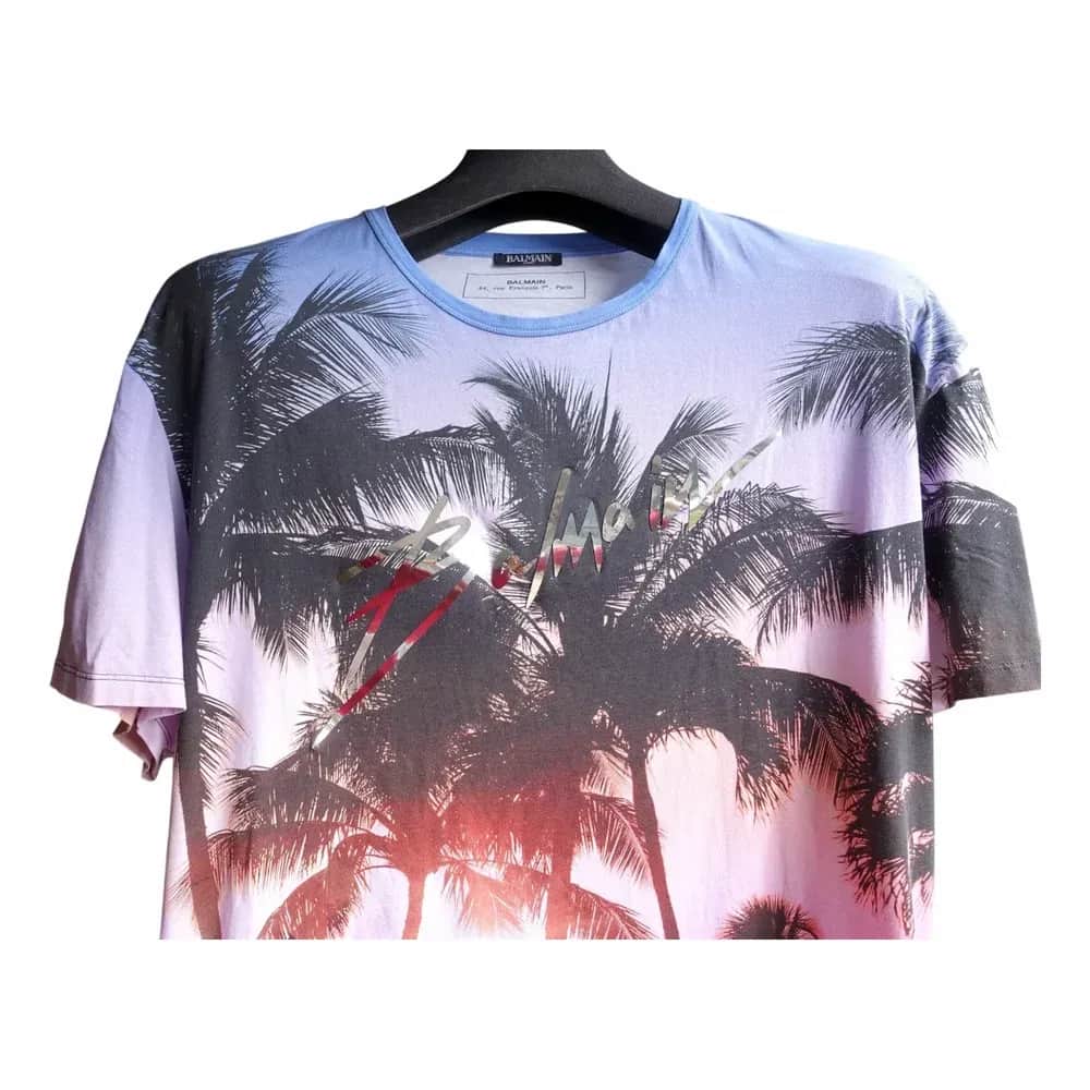 Balmain Palm Tree Print Oversized T-Shirt (SS18 Collection)