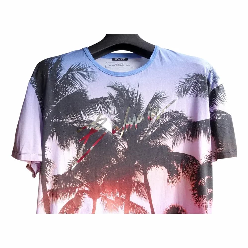 Balmain Palm Tree Print Oversized T-Shirt (SS18 Collection)