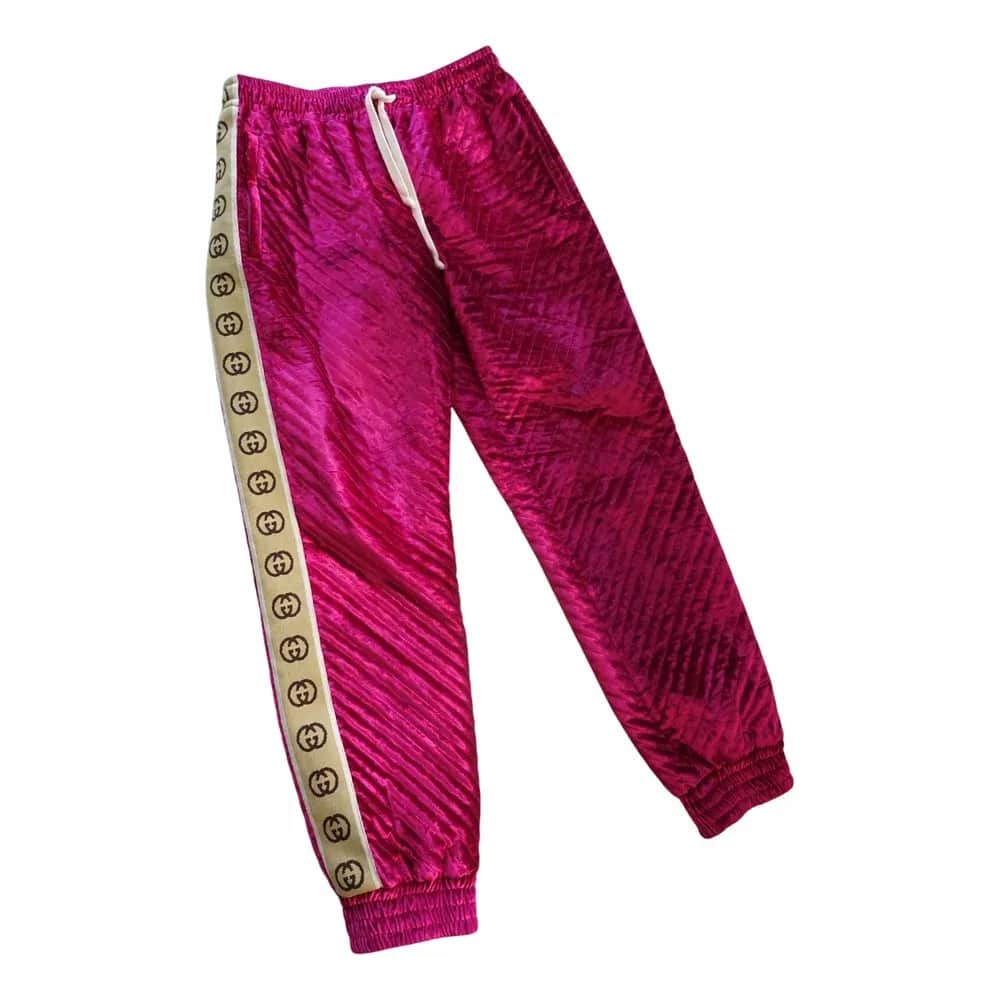 Gucci Logo-Jacquard Webbing-Trimmed Quilted Padded Velvet Sweatpants