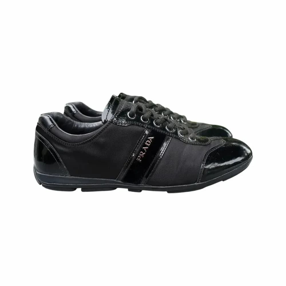 Prada Sport Patent Leather and Nylon Low-Top Sneakers