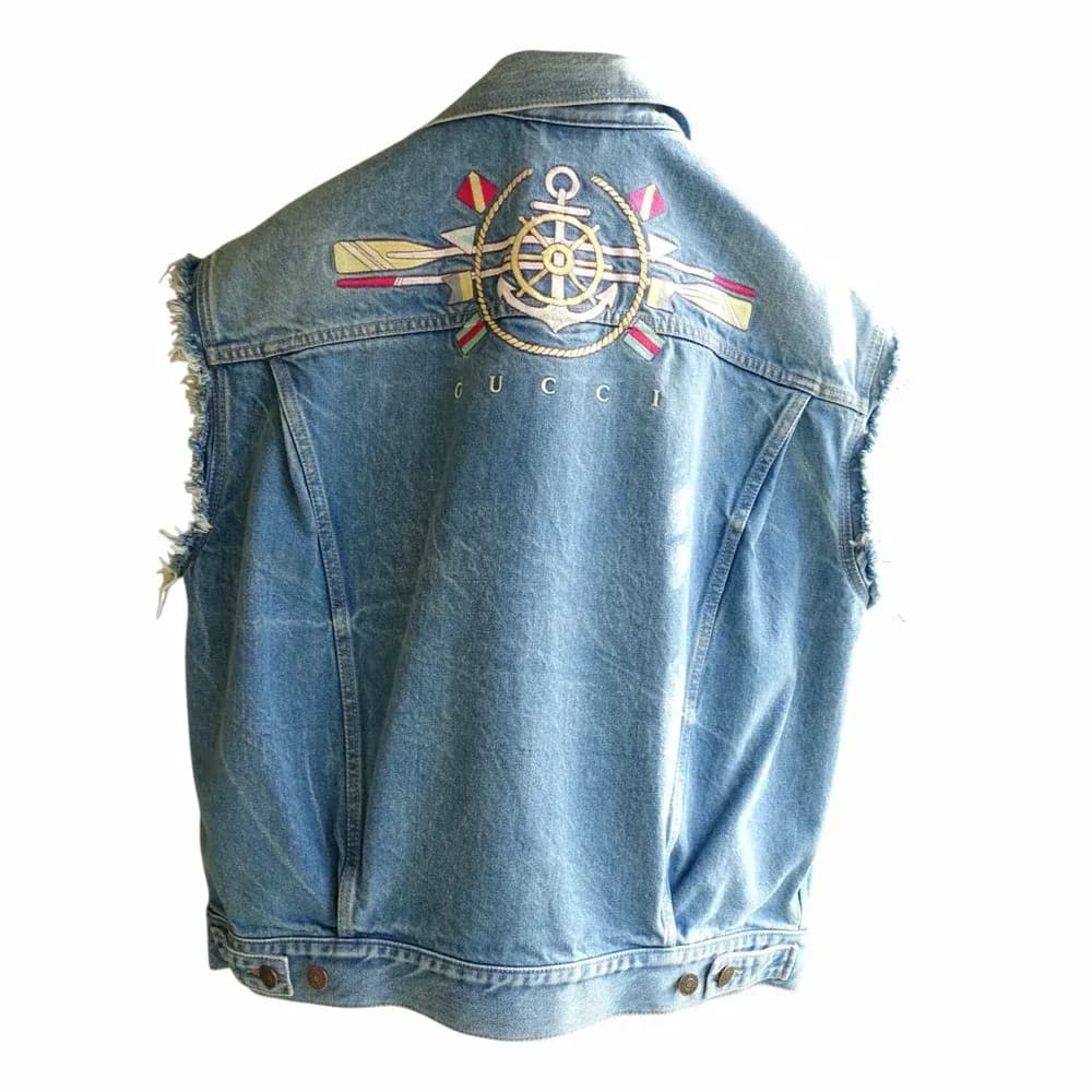 Gucci Washed Denim Sleeveless Jacket (Model 599985 XDA1A)