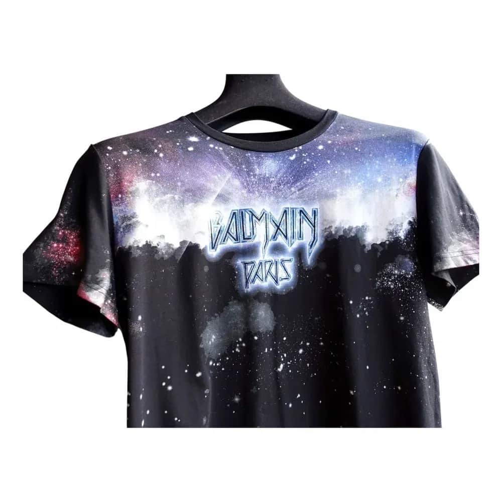 Balmain Galaxy Logo Starry Sky T-Shirt