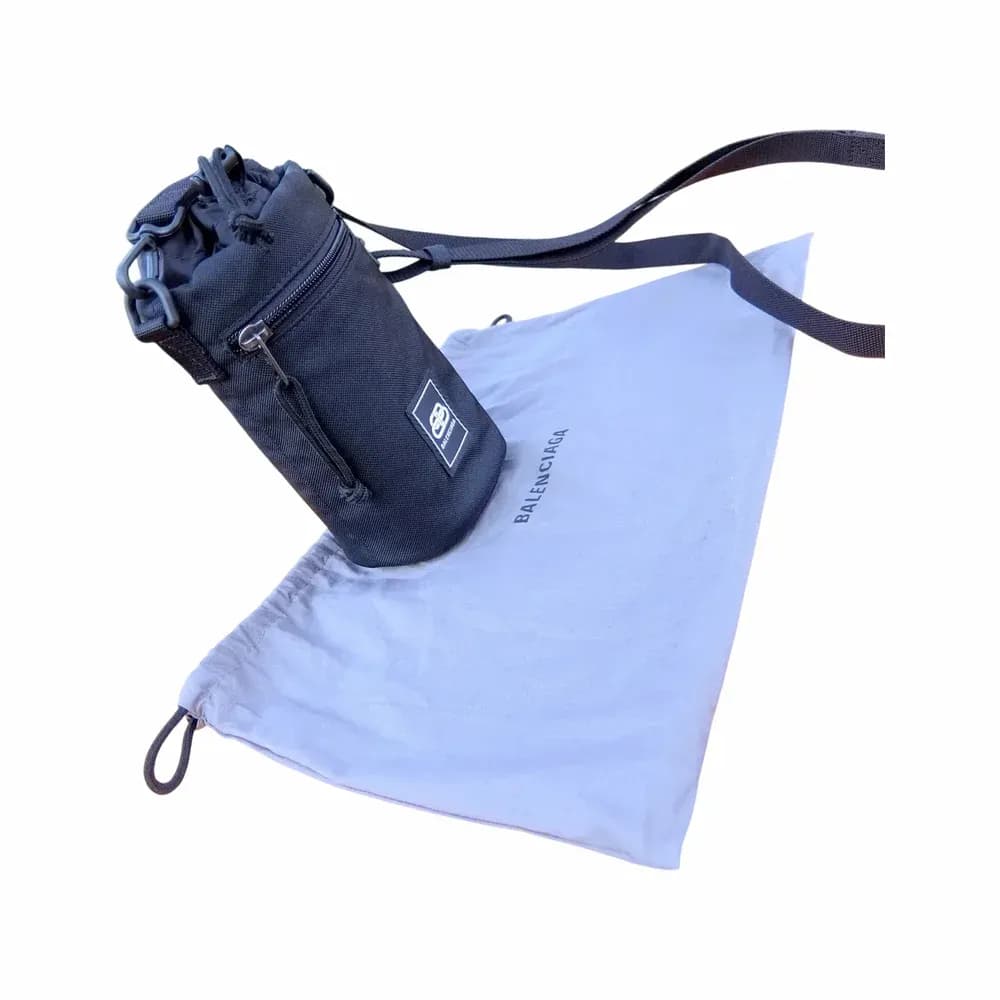 Balenciaga Weekend Logo Canvas Water Bottle Pouch