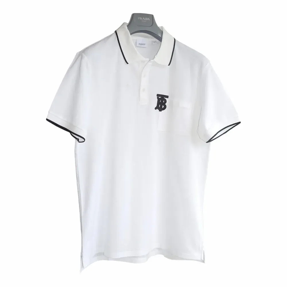 Burberry Monogram Motif Tipped Cotton Piqué Polo Shirt