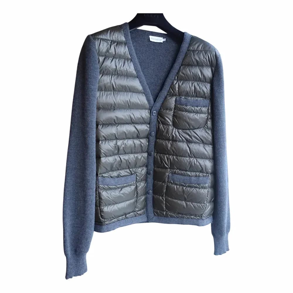 Moncler Padded Wool Zip-Up Cardigan