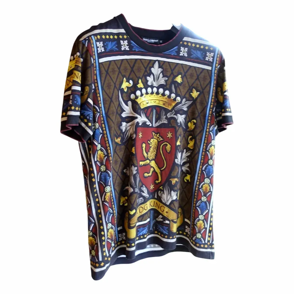 Dolce & Gabbana DG King Crown Lion Print T-Shirt