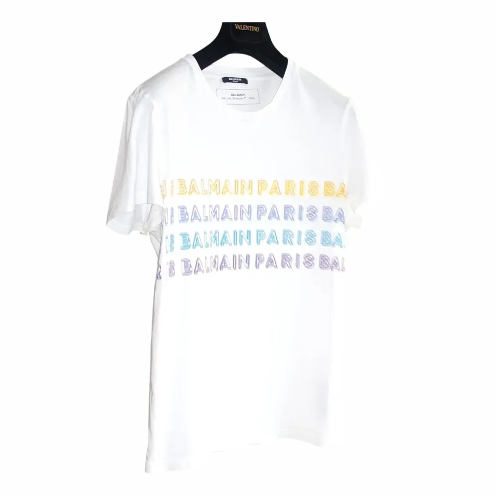 Balmain Multicolour Logo Cotton T-Shirt