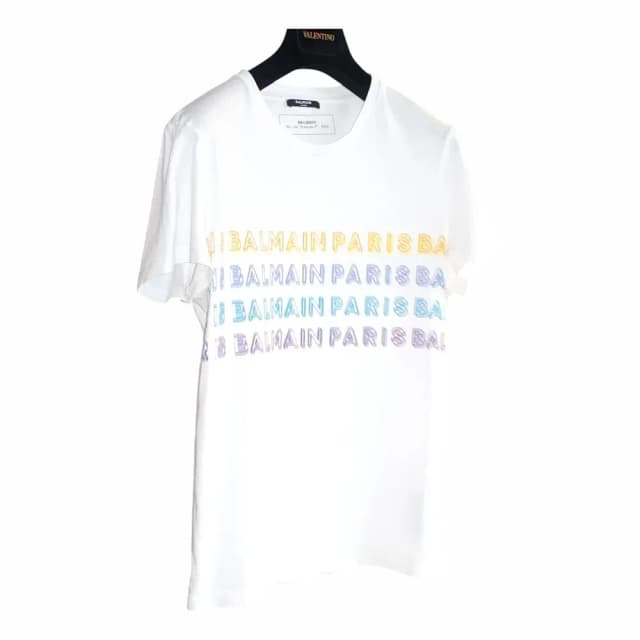 Balmain Multicolour Logo Cotton T-Shirt