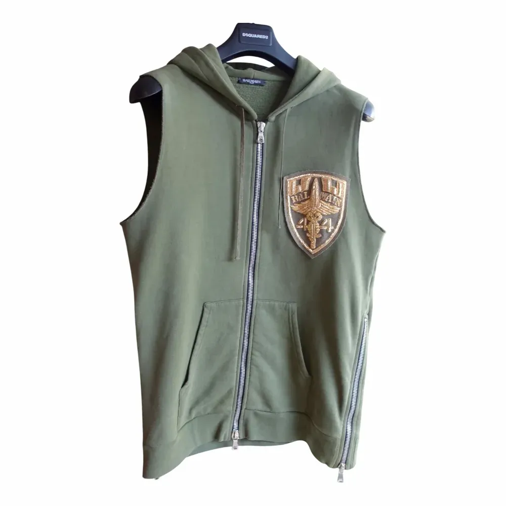 Balmain SS11 Eagle Crest Sleeveless Hoodie