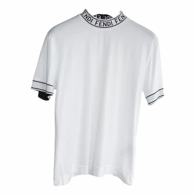 Fendi Logo White Cotton T-Shirt (FY1040ACN3F0QA0)