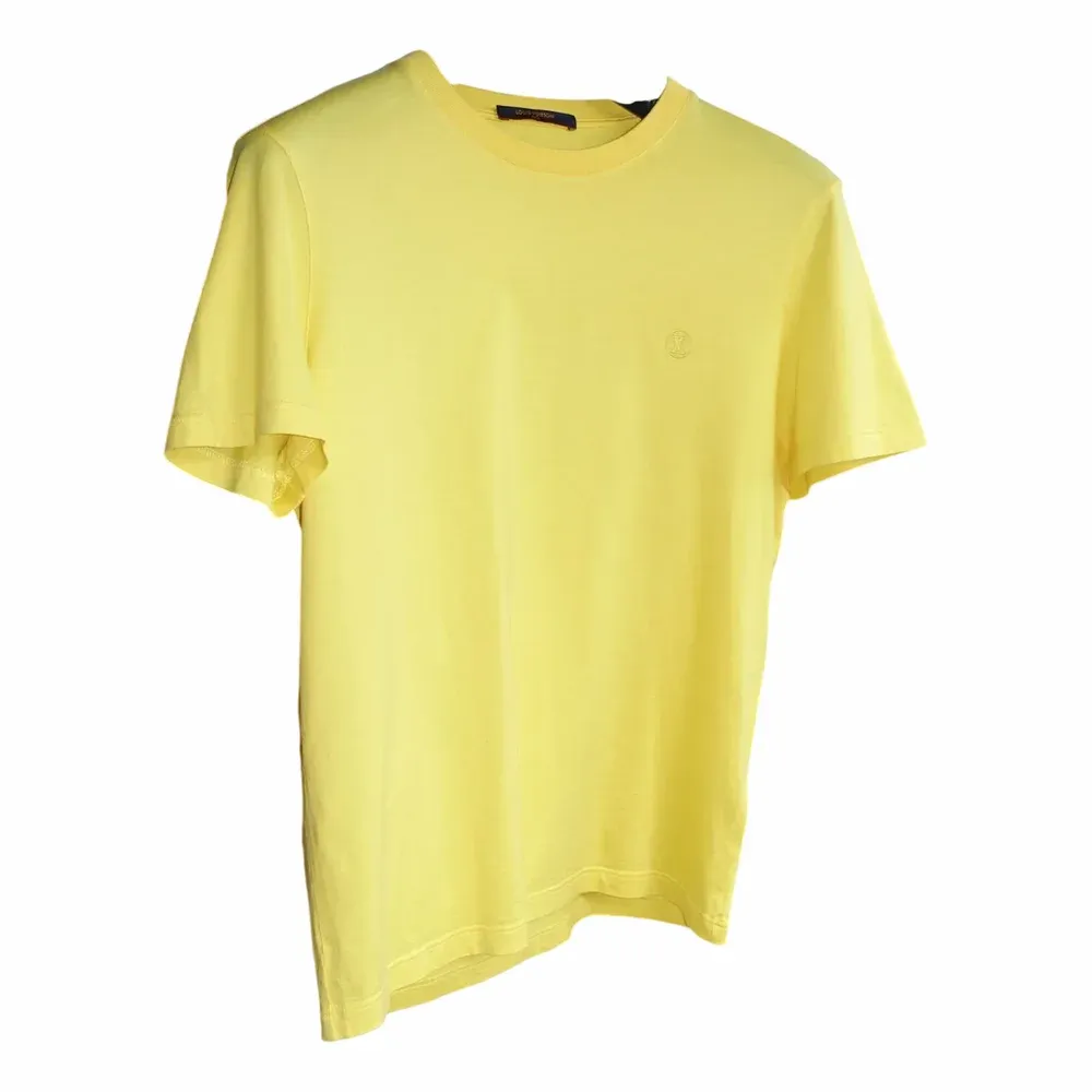 Louis Vuitton FW22 Yellow Cotton Embroidered Logo Crewneck T-Shirt