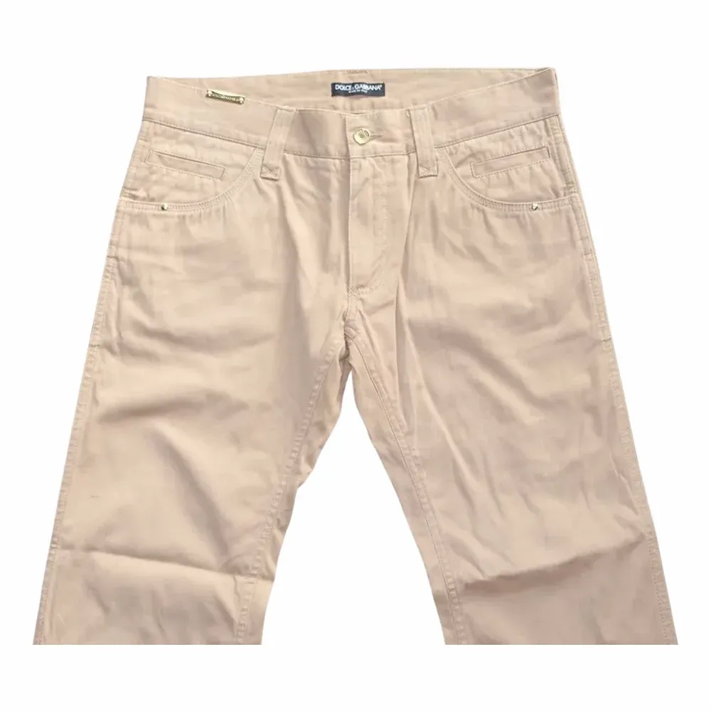 Dolce & Gabbana Straight Leg Beige Jeans
