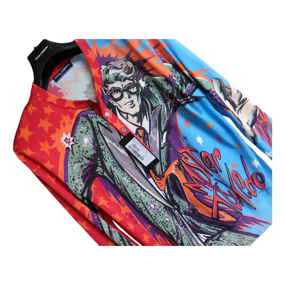 Dolce & Gabbana Superhero Star Comics Print Silk Pajama Shirt