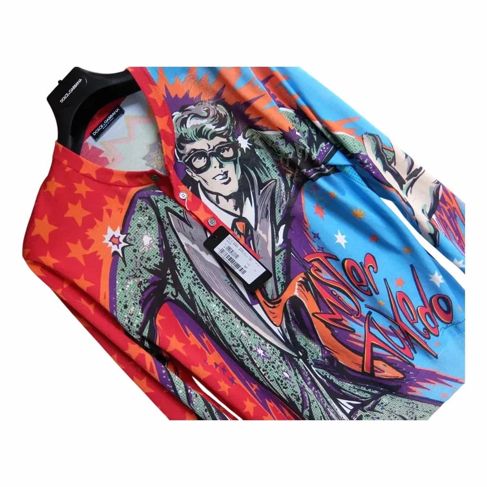 Dolce & Gabbana Superhero Star Comics Print Silk Pajama Shirt