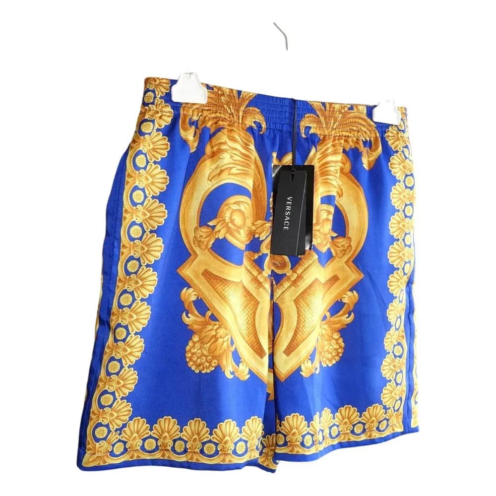 Versace Barocco Le Maschere Printed Silk Shorts