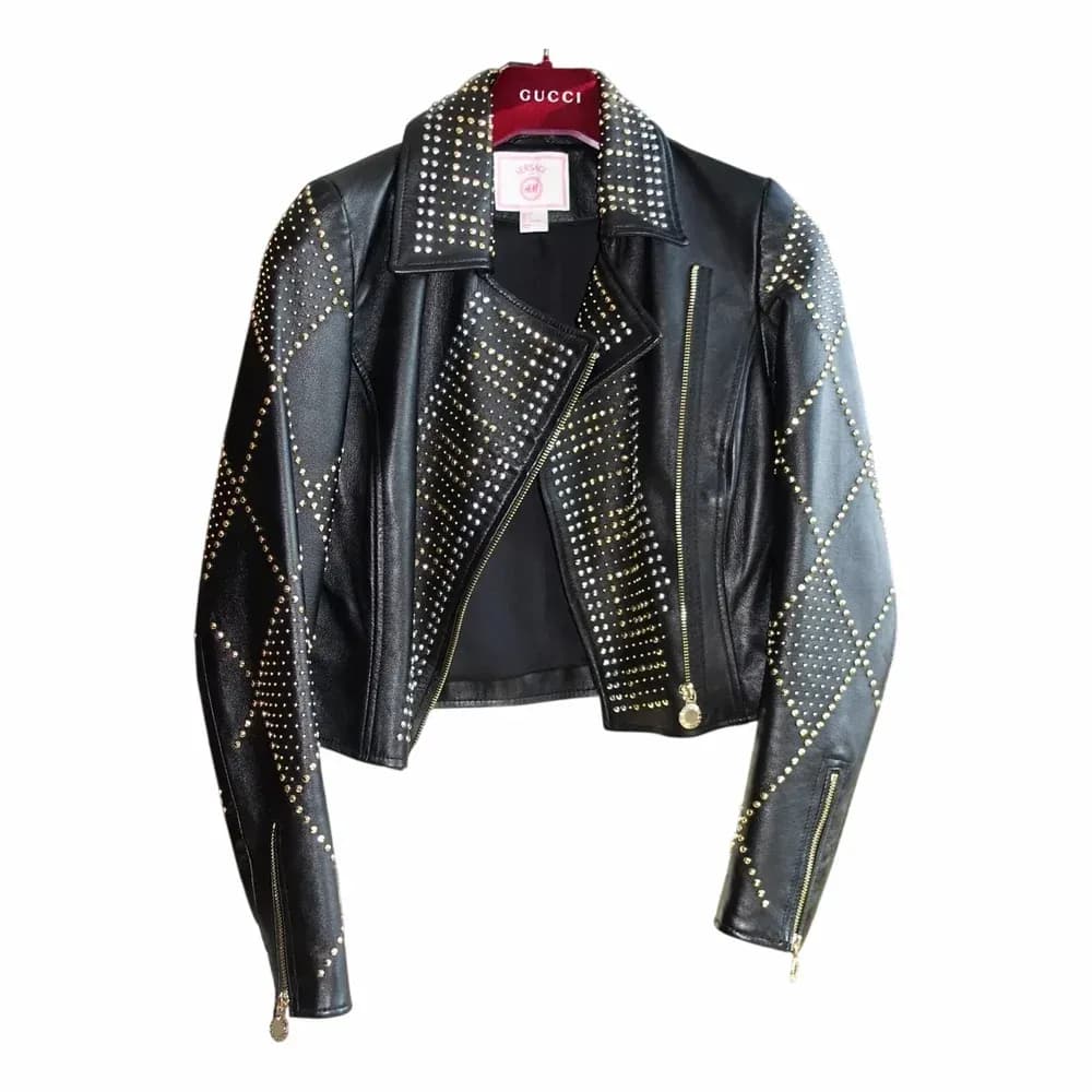 Versace Studded Leather Biker Jacket