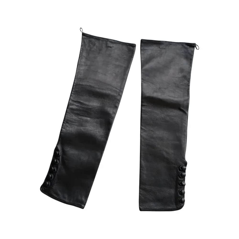 Versace Opera Length Fingerless Nappa Leather Arm Warmers